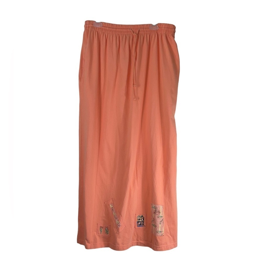 NWT OnQue cotton maxi skirt with print embellishments. Size 2X #C2169 - Picture 4 of 6